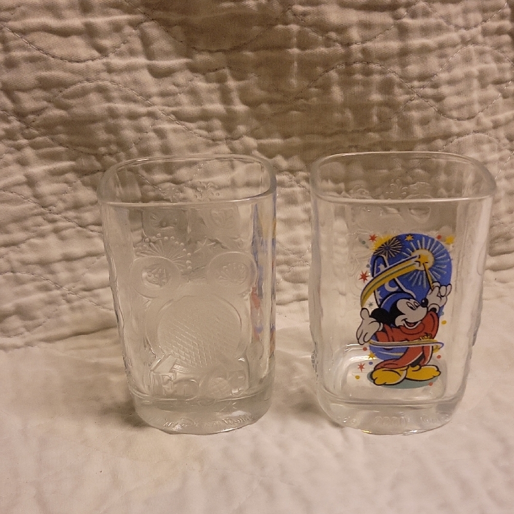 Disney Mickey Mouse Glass Tumblers. McDonald's 2000 Collection Set of 2. Nice! - Picture 5 of 8